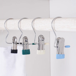 Stainless Steel Clothespins With Hooks Durable Rectangle Shape For Drying Socks Shorts And Trousers Home Use - Product Image 1