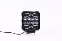 Feux auxiliaires LED carrés en aluminium Yongyou, projecteur double jaune/blanc stroboscopique, 10 lentilles, 12-50V, pour moto et travail