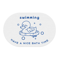 Tapis de sol carré antidérapant en boue de diatomée blanche imprimée, motif animal de dessin animé, pour salle de bain et toilettes