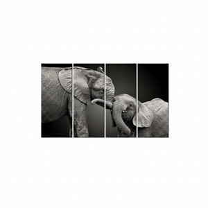 Elegant <b>Elephant</b> Mom and Baby Print: Printed Canvas Nursery Art,SET OF 4 CANVAS - Product Image 2