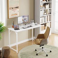 Bureau moderne blanc JOHOOFURNITURE 80 cm, table d'étude simple pour enfants, panneau extensible, pieds pour petit espace, bureau à domicile