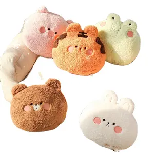 Toptan Kawaii hayvan yastık peluş oyuncak yumuşak doldurulmuş hayvan bebek domuz kaplan kurbağa ayı sevimli karikatür tutma yastığı kız çocuklar için