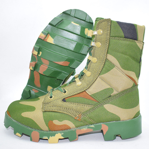 Stivali da combattimento tattici mimetici con cerniera laterale in pizzo stivali da lavoro da esterno traspiranti per estate inverno suola in gomma altezza caviglia - Product Image 4