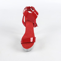 Chaussures de danse de pôle de 15cm pour femmes, talons à plateforme en PU, chaussures de club, chaussures à talons hauts, sandales, chaussures d'escalade, talon personnalisable