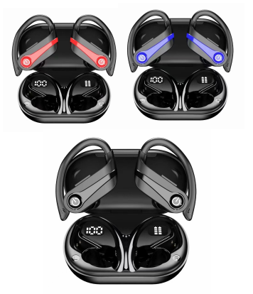 Q63 Bluetooth 5.3 TWS Earhook Headphones Dynamic Driver Wireless Earbuds IPX5 Waterproof Touch Control for Sports