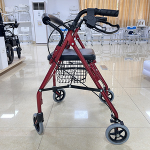 הליכון מתקפל נייד מקצועי למבוגרים עם מושב רך, כולל כיסא גלגלים מתכתי מתקפל. - Product Image 5