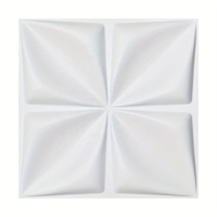 Panneau mural 3D en PVC imperméable, motif vague, 50*50CM, design plastique, ignifuge et résistant à l'humidité, pour salon, 50 pièces/boîte, couleur blanche