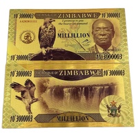 Productos con Envío Gratuito, Muchos Diseños de Billetes de Banco de Zimbabue, Billete de Banco de Plástico Chapado en Oro
