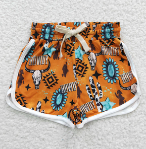 Shorts de Verano para Niñas Pequeñas, Diseño Western, Cintura Elástica y Transpirable, Venta al Por Mayor - Product Image 4