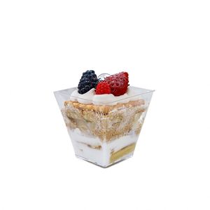 Disposable PS Material 160ml 5oz Single Wall 90mm Diameter Square Shape Dessert Mousse Pudding Cups Custom Plastic Cups Logo - Product Image 4