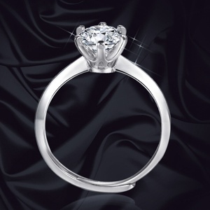 Anillo de Compromiso de Moda con Moissanita, Joyería 925 para Mujer, Anillos de Plata 925 con Baño de Rodio y Piedra de Moissanita para Boda - Product Image 5