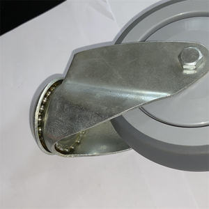 SQ Castor 4 5 Zoll grau weiche Trolley-Räder Silent TPR Hollow <span class=keywords><strong>Kingpin</strong></span> Bolt Hole Lenk rollen für Einkaufs wagen - Product Image 2