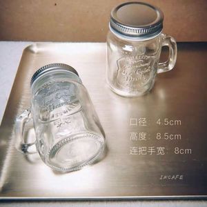 Bouteille en <span class=keywords><strong>verre</strong></span> Mason <span class=keywords><strong>de</strong></span> 1 oz, 4 oz, 16 oz <span class=keywords><strong>avec</strong></span> couvercle en bambou, poignées et <span class=keywords><strong>paille</strong></span> – Bouteille à boire en <span class=keywords><strong>verre</strong></span> <span class=keywords><strong>de</strong></span> 450 ml pour thé aux bulles, eau, café - Product Image 5