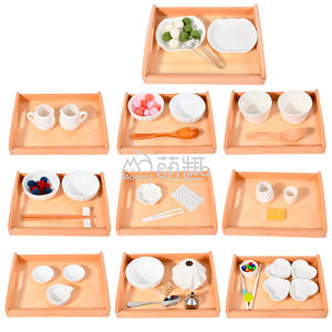 Moetry matériaux Montessori activité de vie pratique avec plateau en bois de hêtre jouets éducatifs pour Montessori Centre - Product Image 6