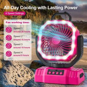 Rechargeable 20000mAh Outdoor Camping Fan Desk Table Fans with Power Bank LED <b>Light</b> USB Portable for Car Household RV - Product Image 4