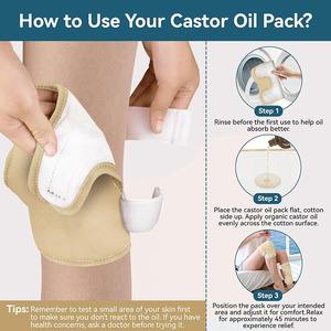 Castor Oil Pack Wrap Larger Knee Size Caster Oils <b>Compress</b> Pads for Elbow Arm Adjustable Strap Reusable Castor Oil Knee Wrap - Product Image 5