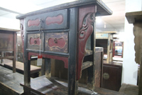 Table console en bois d'orme rustique antique vieilli de style chinois sculptée dans le Shanxi
