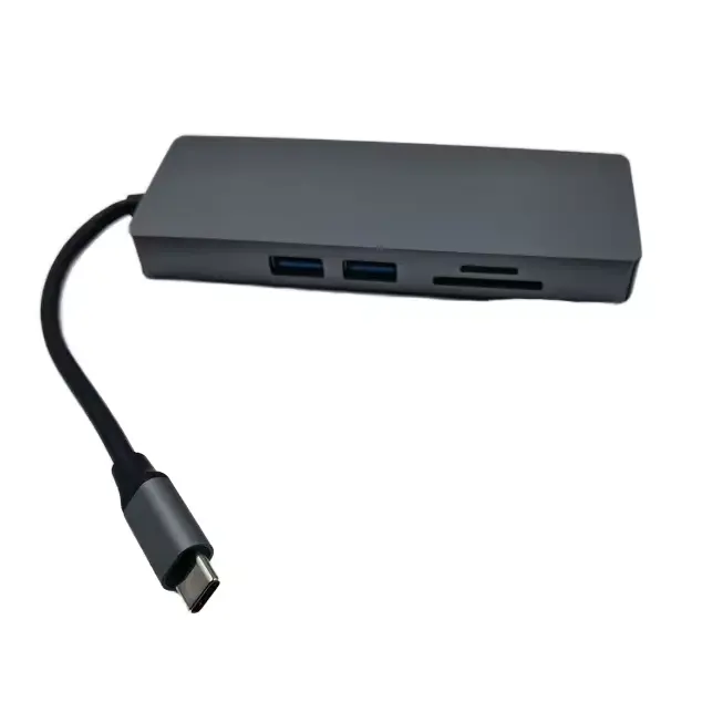 공장 직접 8-in-1 USB C 허브 타입 C-HDTV 어댑터 (LAN SD 카드 포함) USB3.0 2p VGA-고연결성 USB 허브