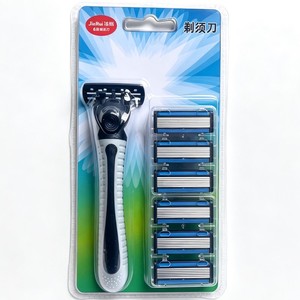 Juego de Afeitado Manual Jierui, 1 Maquinilla y 6 Cuchillas de Repuesto de 6 Capas para Afeitar la Cara y el Cuello de Hombres, Marca Privada con Licencia - Product Image 5