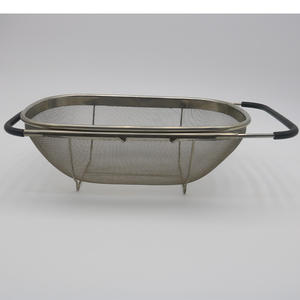 Yüksek kaliteli genişletilebilir paslanmaz çelik kevgir Over-the-Sink Oval ince örgü süzgeç sepet - Product Image 5