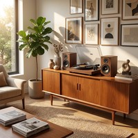 Tocadiscos Inalámbrico BT de 3 Velocidades Profesional para Audiófilos Hi-Fi, Reproductor de Vinilo Estéreo con Altavoces Externos de Estantería RCA
