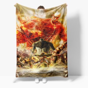 Manta <span class=keywords><strong>de</strong></span> Franela con Diseño <span class=keywords><strong>de</strong></span> <span class=keywords><strong>Ataque</strong></span> a <span class=keywords><strong>los</strong></span> <span class=keywords><strong>Titanes</strong></span>, Personalizable, Venta al por Mayor, Regalo para Fanáticos del Anime - Product Image 1