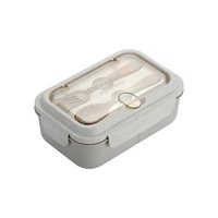 Boîte à lunch simple compartimentée en plastique, compatible micro-ondes, écologique, pour étudiants et employés de bureau, design léger et réduisant la consommation de graisse
