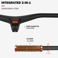 Tige de Guidon VTT en Fibre de Carbone T700 Personnalisée en Usine, Longueur 80/90/100/110mm, Diamètre 28.6mm, Largeur 28.6mm, Tige de VTT OEM ODM