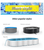 STARMATRIX SP7312B/BW Durchmesser 7,3m Kinder-Rundpool mit Stahlwand Oberirdischer Schwimmbecken
