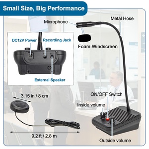 Intercomunicador de Ventana Bidireccional con Cable, Micrófono y Altavoz Anti-Interferencia para Hablar a Través del Vidrio, para Bancos, Hospitales, Oficinas de Boletos - Product Image 3