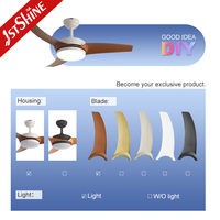 Ventilateur de plafond intelligent 1stshine 42 pouces avec commande Wi-Fi, compatible vocale, télécommande personnalisable, OEM/ODM, avec lumière LED