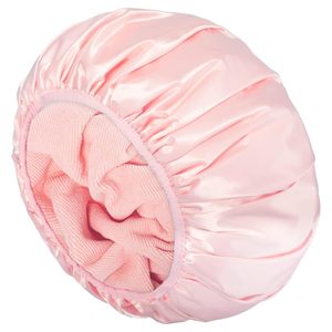 Bonnet de nuit en satin pour femme, 30 couleurs, avec large bande élastique, séchage rapide, réutilisable, grande taille, pour cheveux bouclés, idéal pour la douche et le bain - Product Image 1