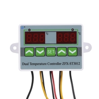 HSW ZFX-ST3012 12V 24V 220V Thermomètre intelligent à double contrôle de température, thermostat numérique, régulateur d'incubateur