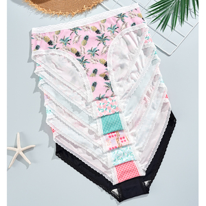 Mutandine da donna <span class=keywords><strong>taglie</strong></span> <span class=keywords><strong>forti</strong></span> personalizzate, multipack, in cotone elasticizzato premium, con stampa floreale, 1XL-4XL, OEM/ODM, <span class=keywords><strong>lingerie</strong></span> ecologica - Product Image 3