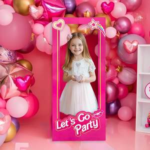Accesorios de Fotografía de Cartón Rosa de Tamaño Real para Fiestas de Cumpleaños de Niñas, Comercio Electrónico Transfronterizo, Hechos de Plástico Resistente - Product Image 2