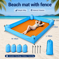 Tapis de plage anti-sable, imperméable, pliable, portable, anti-humidité, en polyester, rectangulaire, pour camping et pique-niques