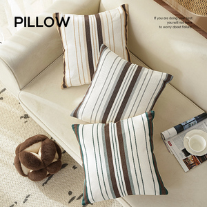 Home Decor Boho Pillow Case Woven Cotton Pillow Farmhouse <strong>Cushions</strong> Cover <strong>Striped</strong> <strong>Cushion</strong> Cover for Sofa - Product Image 5