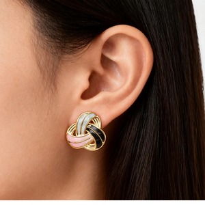 Pendientes de nudo celta, aretes coloridos de acero inoxidable, chapados en oro, esmaltados, para mujer, joyería de metal para fiestas - Product Image 5