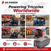 Batería de Litio LiFePO4 Ansen AS48120 48V 120Ah 5760Wh de Ciclo Profundo para Triciclo Eléctrico con Pantalla LCD para Carga y Pasajeros