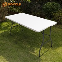 Table pliante rectangulaire en plastique HDPE de 6 pieds, économique, pliable en deux, portable, pour événements en extérieur