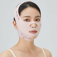 Sangle de lifting du double menton et d'amincissement du visage, patch élastique réglable, ceinture de modelage V-Line pour le cou et la mâchoire, en Spandex, pour usage domestique