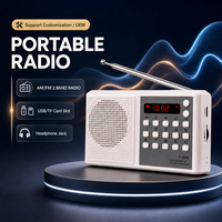Lecteur MP3 USB Type C 1200 mAh avec logo personnalisé OEM ODM, moule privé, écran LED, lampe torche, radio FM de poche d'urgence pour l'extérieur, vente en gros