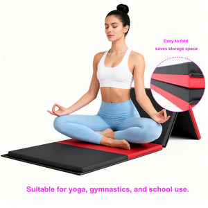 Tapis de gymnastique en PVC à 4 plis, mousse EPE de 5 cm + couverture en PVC imperméable de 610 g/m², pliage à 4 panneaux avec poignées pour la maison/la salle de sport/l'entraînement - Product Image 5