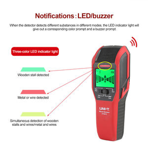 Détecteur de métaux mural UNI-T UT387C 4-en-1 : tension CA, fils sous tension, détecteur de montants en bois, cuivre, écran LCD HD, buzzer, calibrage - Product Image 4