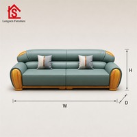 Canapé modulaire en cuir de luxe personnalisable, multi-tailles, confortable, pour salon, combinaison de canapés pour villa et maison