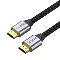 Câble HDMI 8K 48 Gbps haute vitesse, tressé en alliage d'aluminium, EARC HDR pour téléviseur, moniteur, projecteur, console de jeu