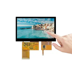 Wisecoco หน้าจอ I2C LCD TFT อุตสาหกรรม5นิ้ว, หน้าจอสัมผัส800*480 LVDS อินเตอร์เฟซหน้าจอ LCD ความสว่างสูง