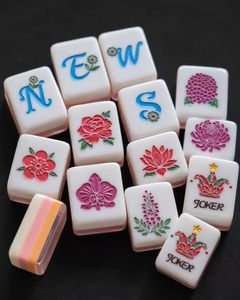 High-grade 4-layer frosted mother-of-pearl acrylic American <b>mahjong</b> <b>set</b> with 160 tiles, exquisite gift Affordable Luxury - Product Image 2