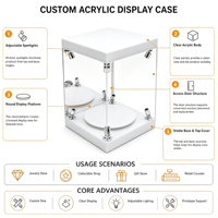 Vitrine d'exposition en acrylique personnalisée avec éclairage LED RGB rotatif pour figurines, modèles de jouets, objets de collection, anti-poussière
