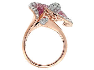 Bijoux en pierres précieuses par courrier direct mondial, or 18 carats, diamant sud-africain, saphir rose naturel, bague pour femmes - Product Image 4